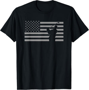 American Flag Golf Girls Kids Men T-Shirt - T-Shirt | Black