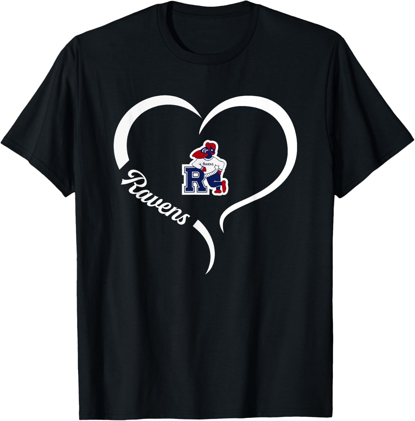 Ravenna Ravens Logo Half Heart Slogan HS T-Shirt - T-Shirt | Black
