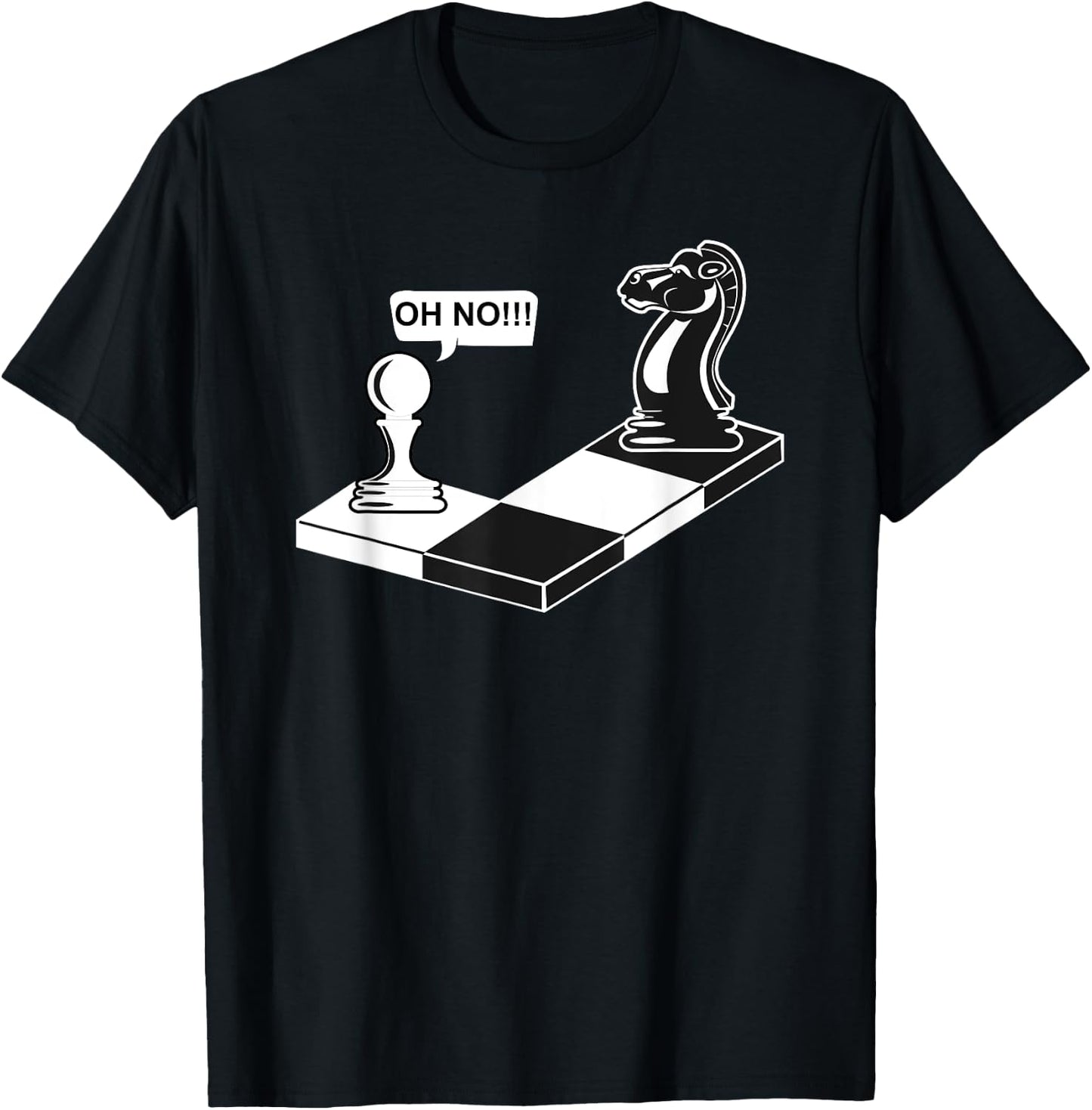 Funny Chess Move Knight To Pawn T-Shirt - T-Shirt | Black