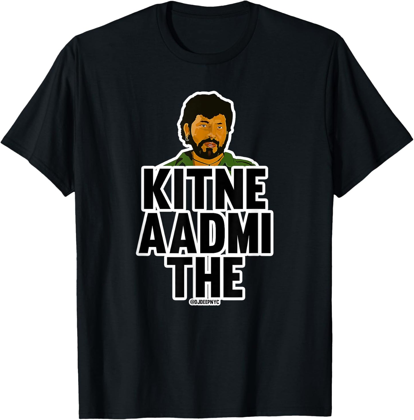 Kitne Aasmi The | Gabbar Singh | Desi Pun | Desi Movie T-Shirt - T-Shirt | Black