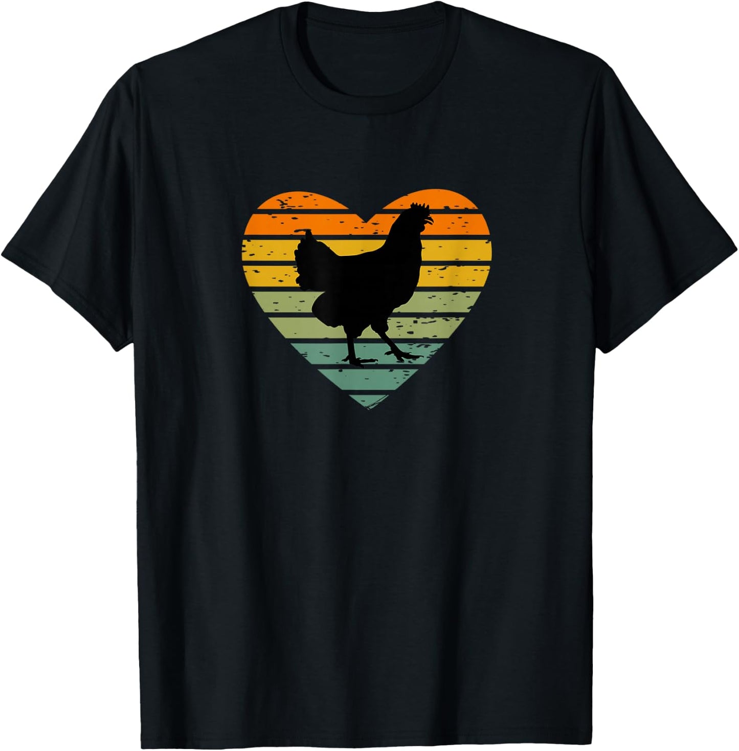 Ich Liebe Hühner Retro Herz Hühnerfan Bauernhof Henne Huhn T-Shirt - T-Shirt | Black