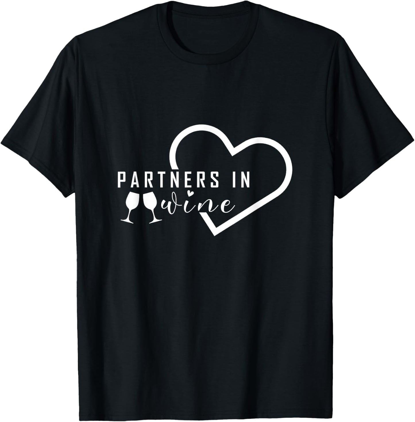 Partners In Wine | Cool Wine Drinkers Wine Lovers Drinking T-Shirt - T-Shirt | Black