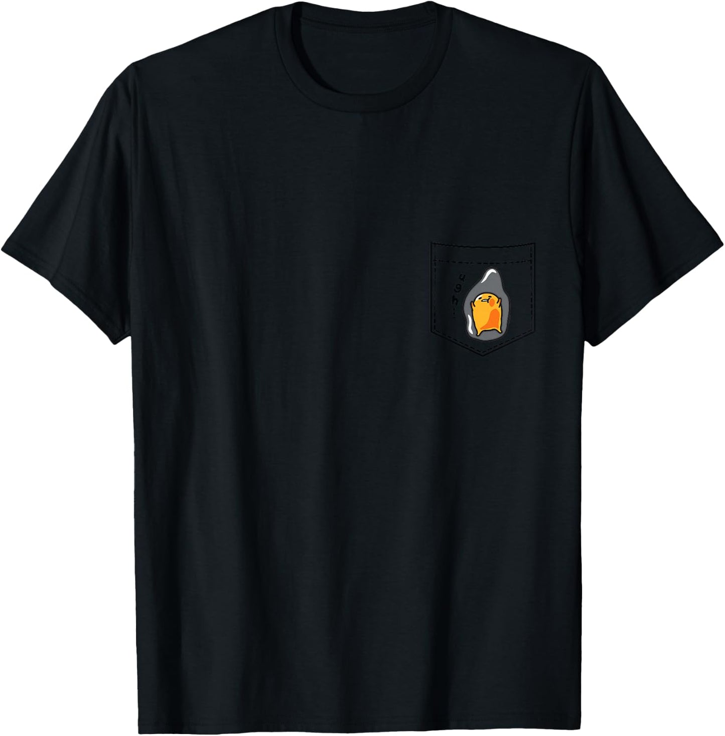Gudetama Faux Pocket T-Shirt - T-Shirt | Black
