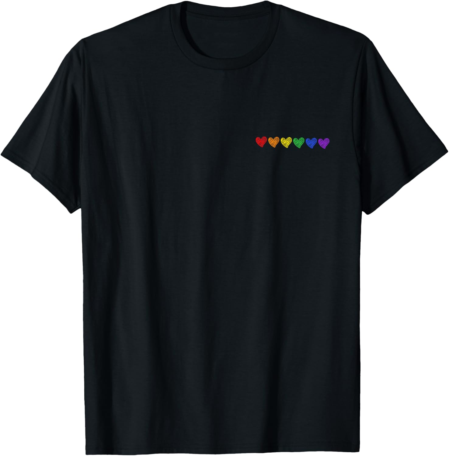 Winzige Regenbogenherzen subtile Pride Month Flagge LGBT Gay Rights T-Shirt - T-Shirt | Black