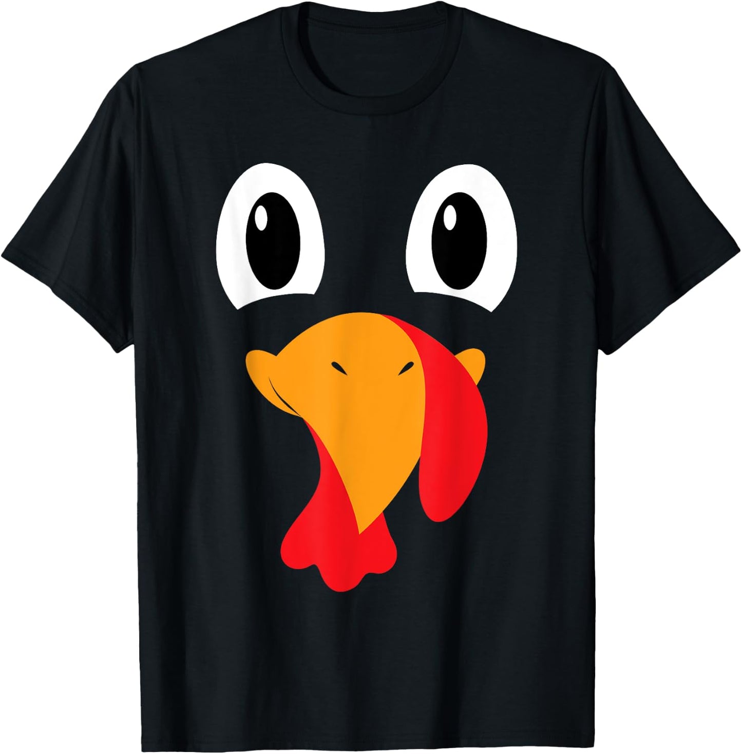 Turkey Face Kids Adult Funny Halloween Thanksgiving T-Shirt - T-Shirt | Black