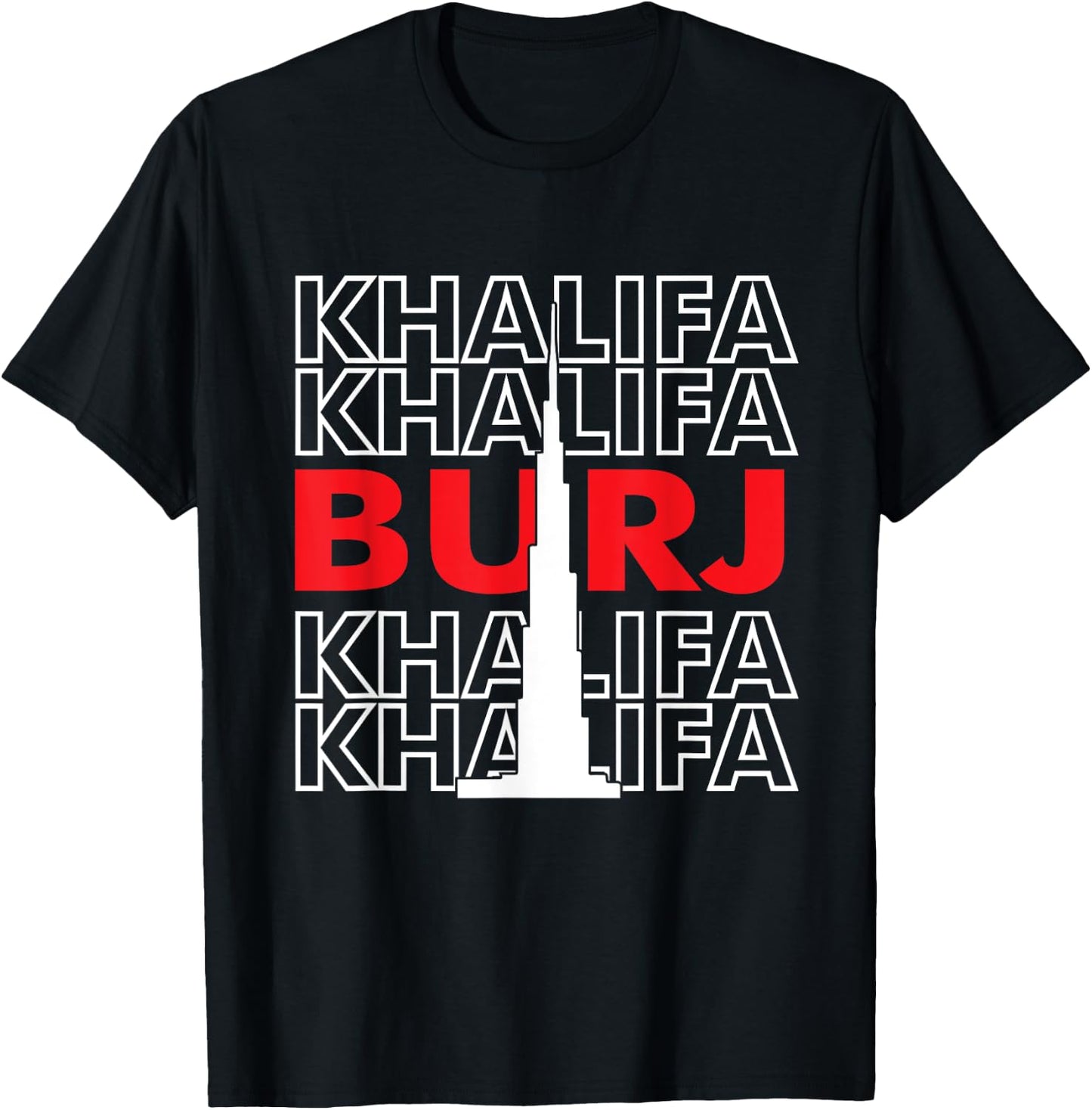 Burj Khalifa Skyscraper from Dubai United Arab Emirates T-Shirt - T-Shirt | Black
