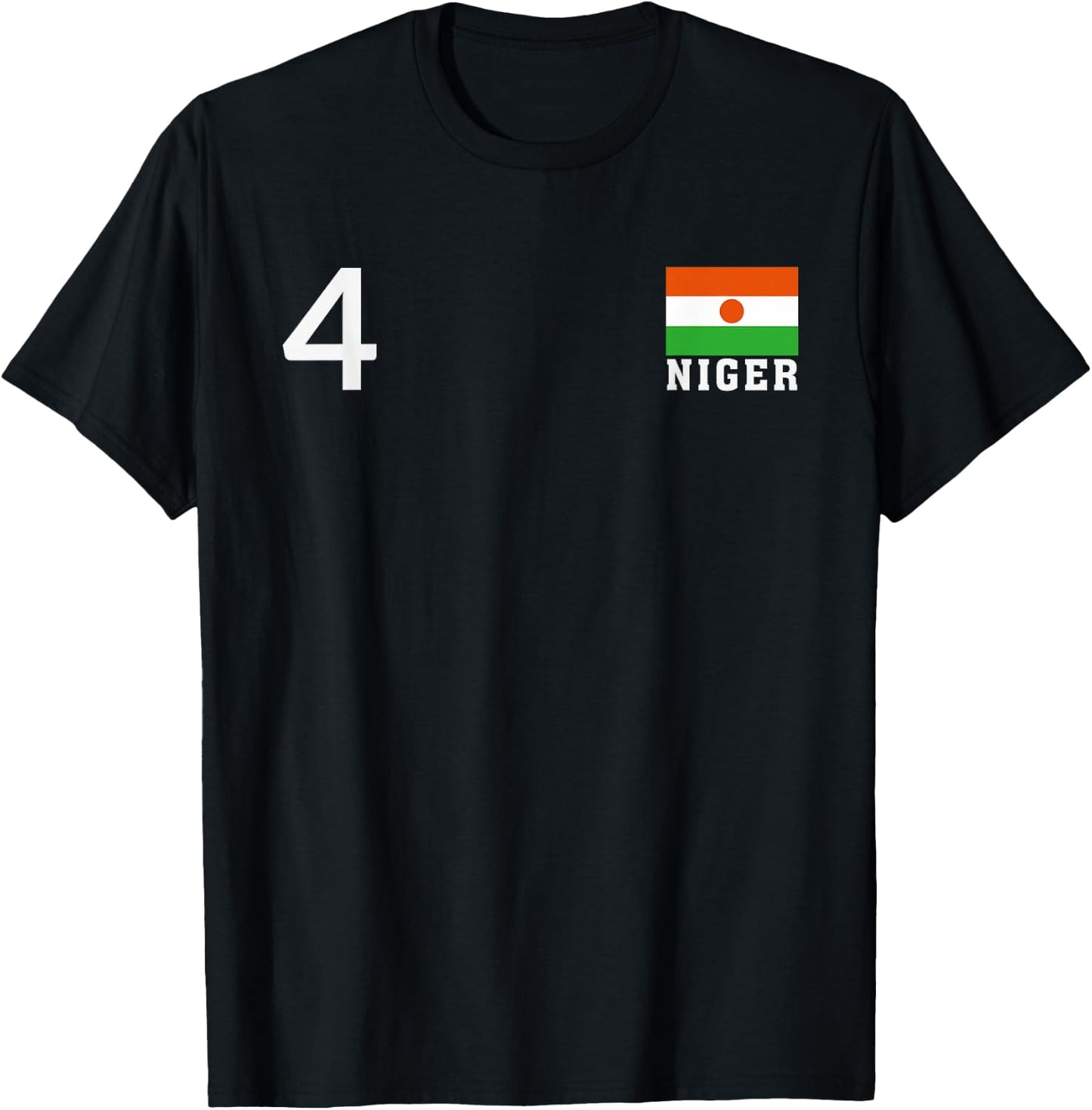 Niger Number 4 National Flag Country Heritage T-Shirt - T-Shirt | Black