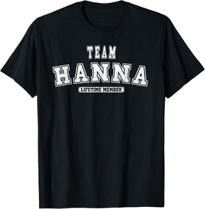 Team Hanna Lifetime Mitglied Familiennachname T-Shirt - T-Shirt | Black