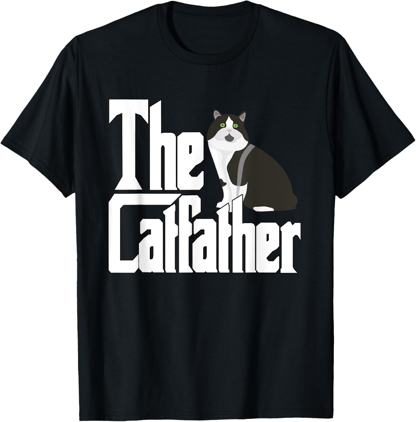 The Catfather Cat Father Mafia Whiskers Male Daddy T-Shirt - T-Shirt | Black