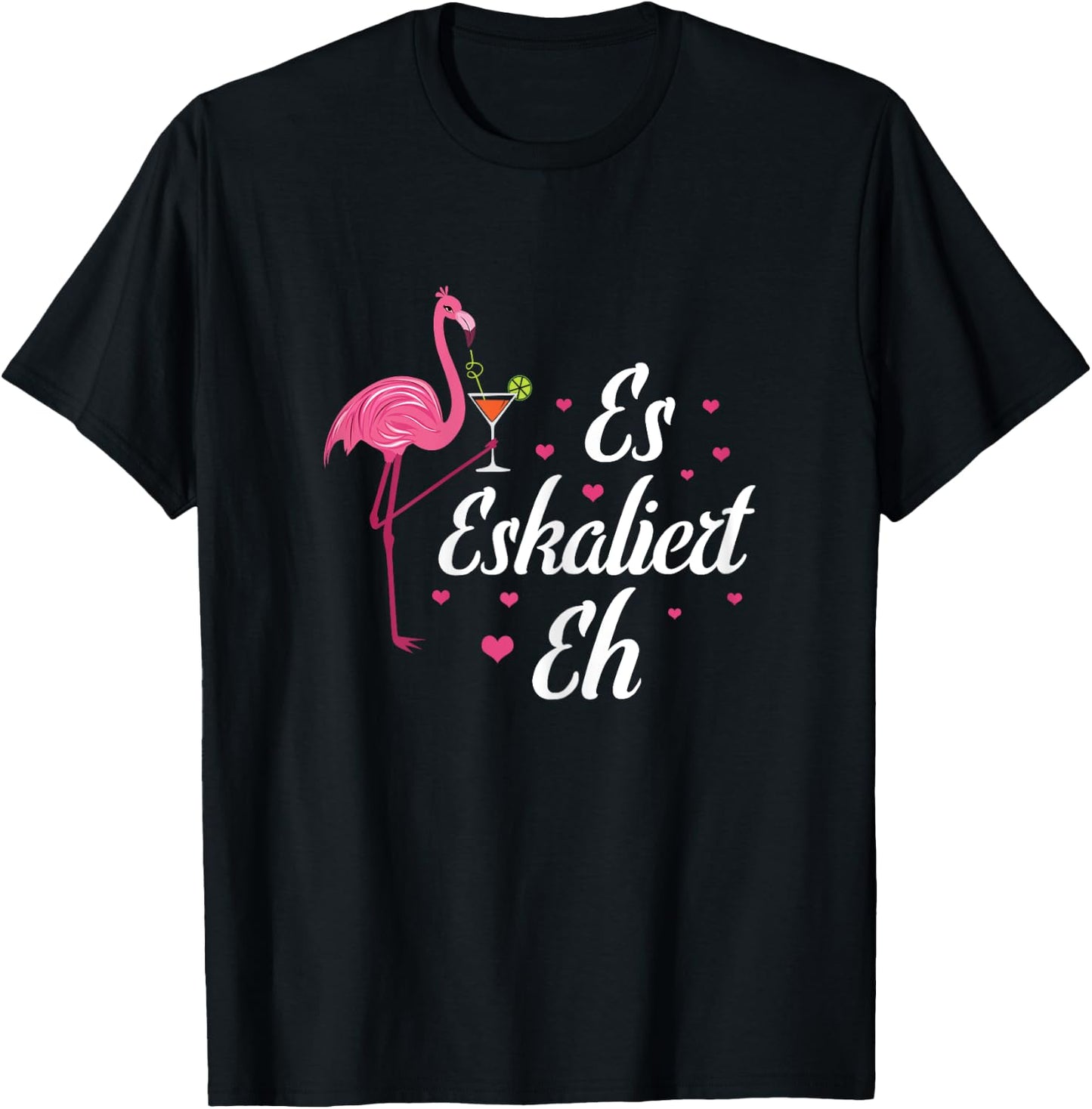 Women's Champagne Wine Girlstrip Running Girls Flamingo Es Escaliert Eh , black, s T-Shirt - T-Shirt | Black