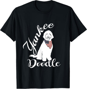 Golden Doodle Shirt- Yankee Doodle- Patriotic USA Kids Men T-Shirt - T-Shirt | Black