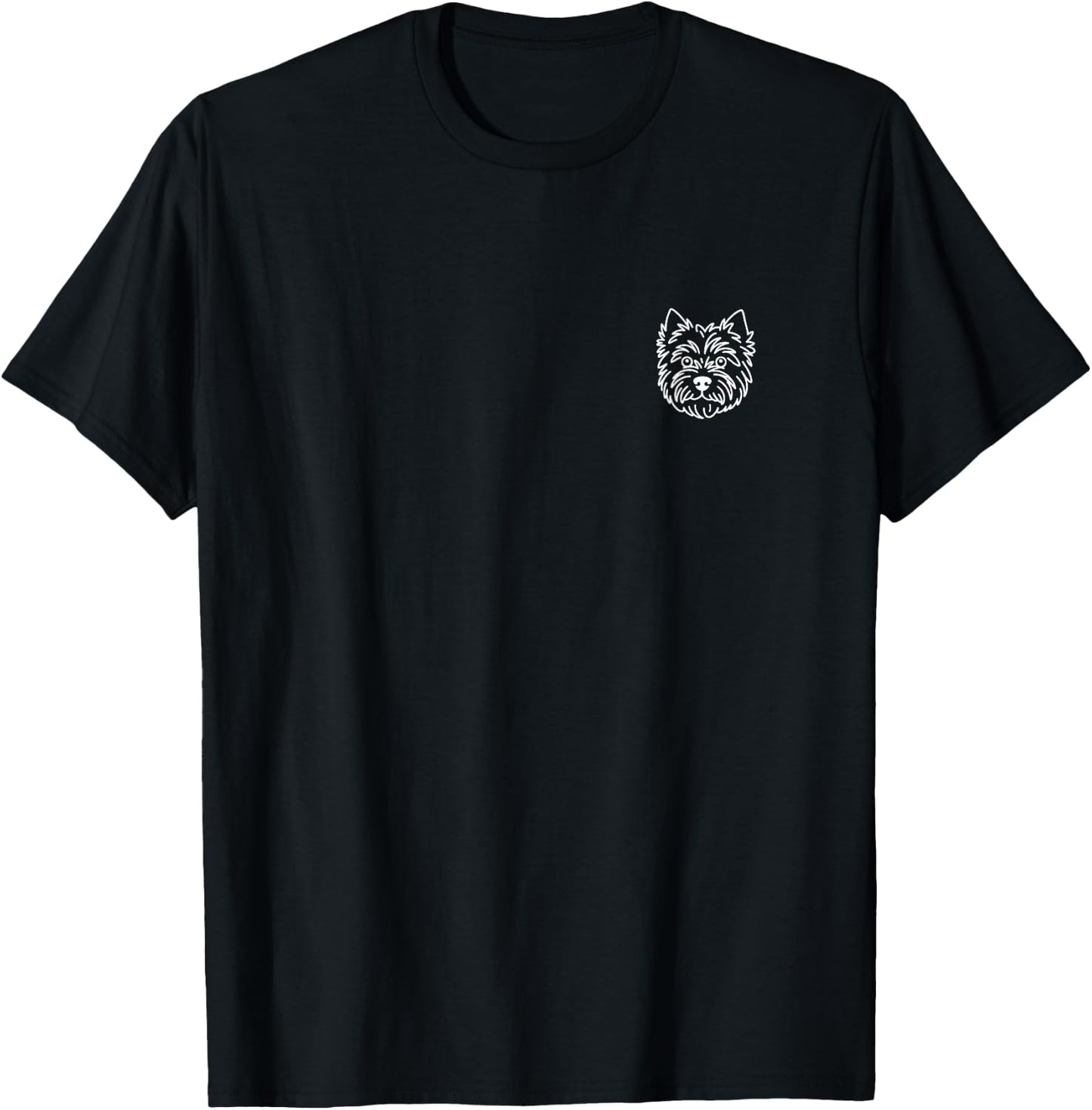West Highland White Terrier Westie Minimalist Line Art T-Shirt - T-Shirt | Black