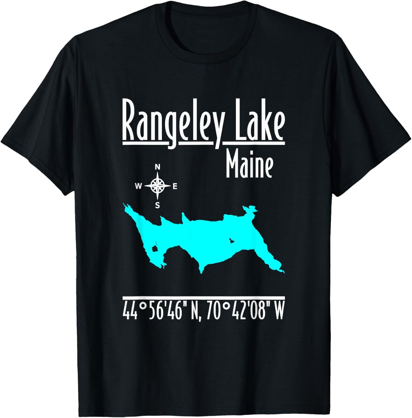 Modern Rangeley Lake - Maine T-Shirt - T-Shirt | Black
