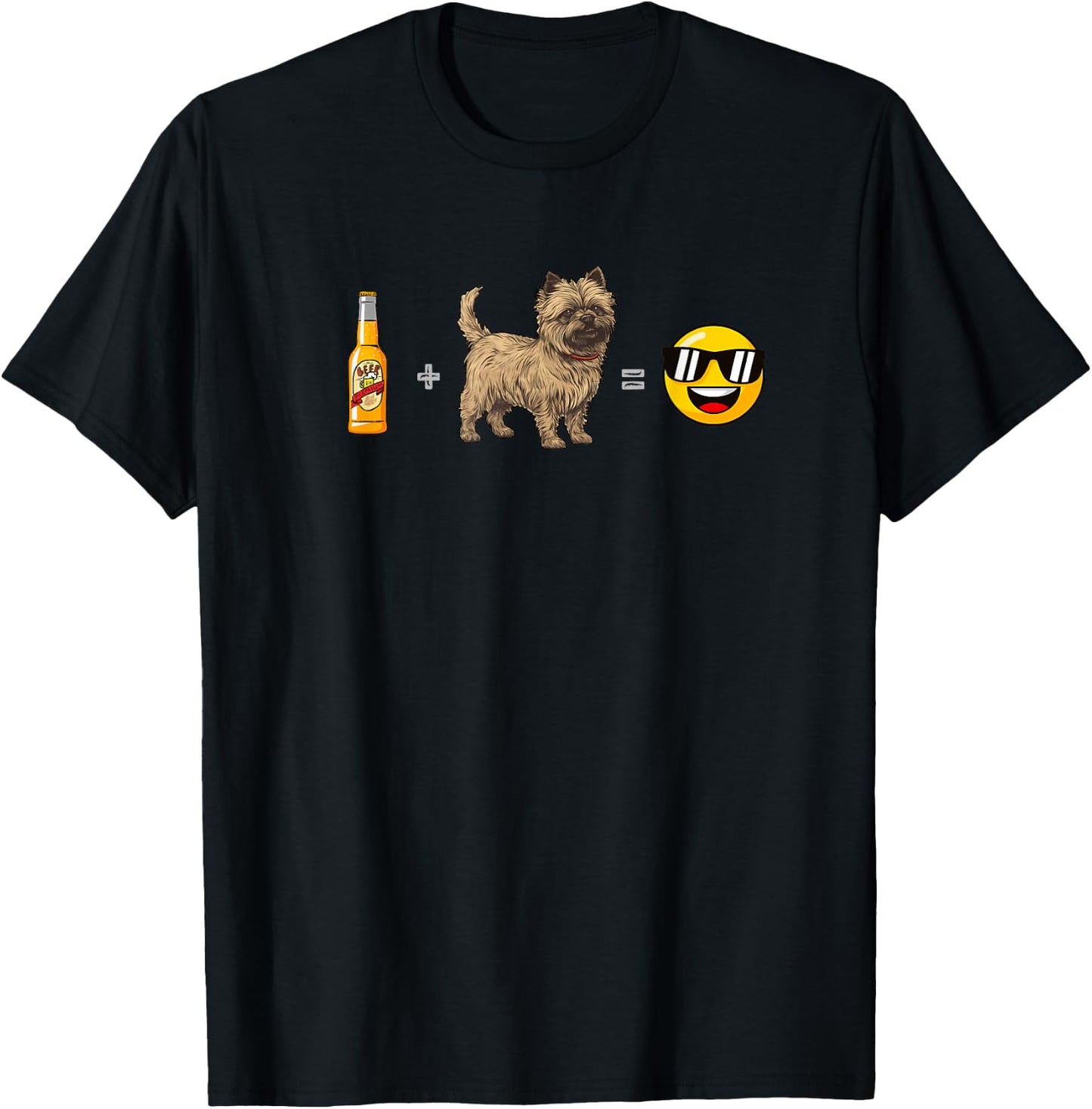 Cairn Terrier + Beer Dog Dad Happy Men Pet Lover T-Shirt - T-Shirt | Black