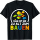 with German Text "Man Ist Nie Zu Alt Zum Bauen Klemmbaustein Bauen, black T-Shirt - T-Shirt | Black