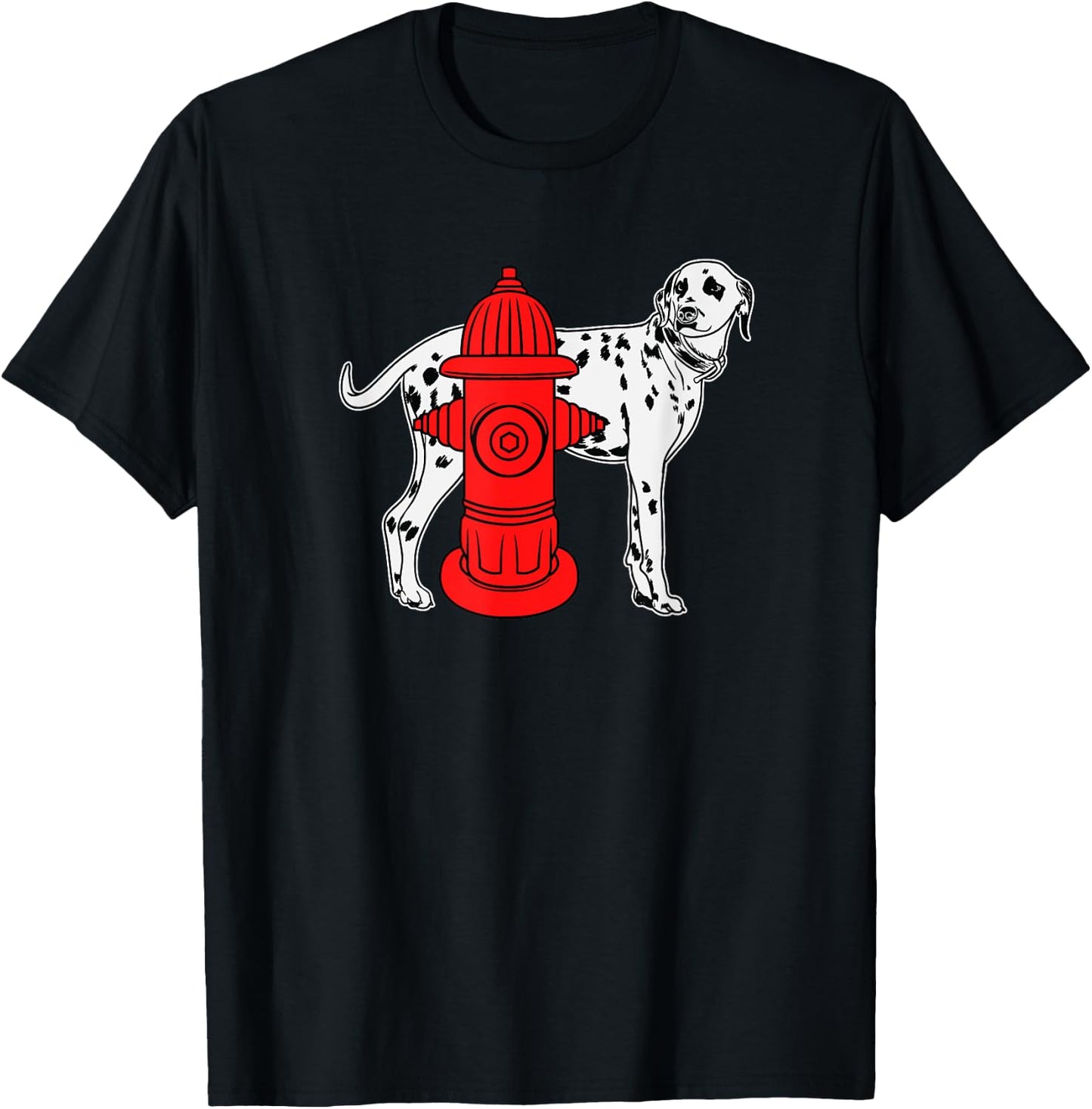 Fire Hydrant Shirt For Firefighters Dalmation Dog Mascot Women Girls Kids T-Shirt - T-Shirt | Black