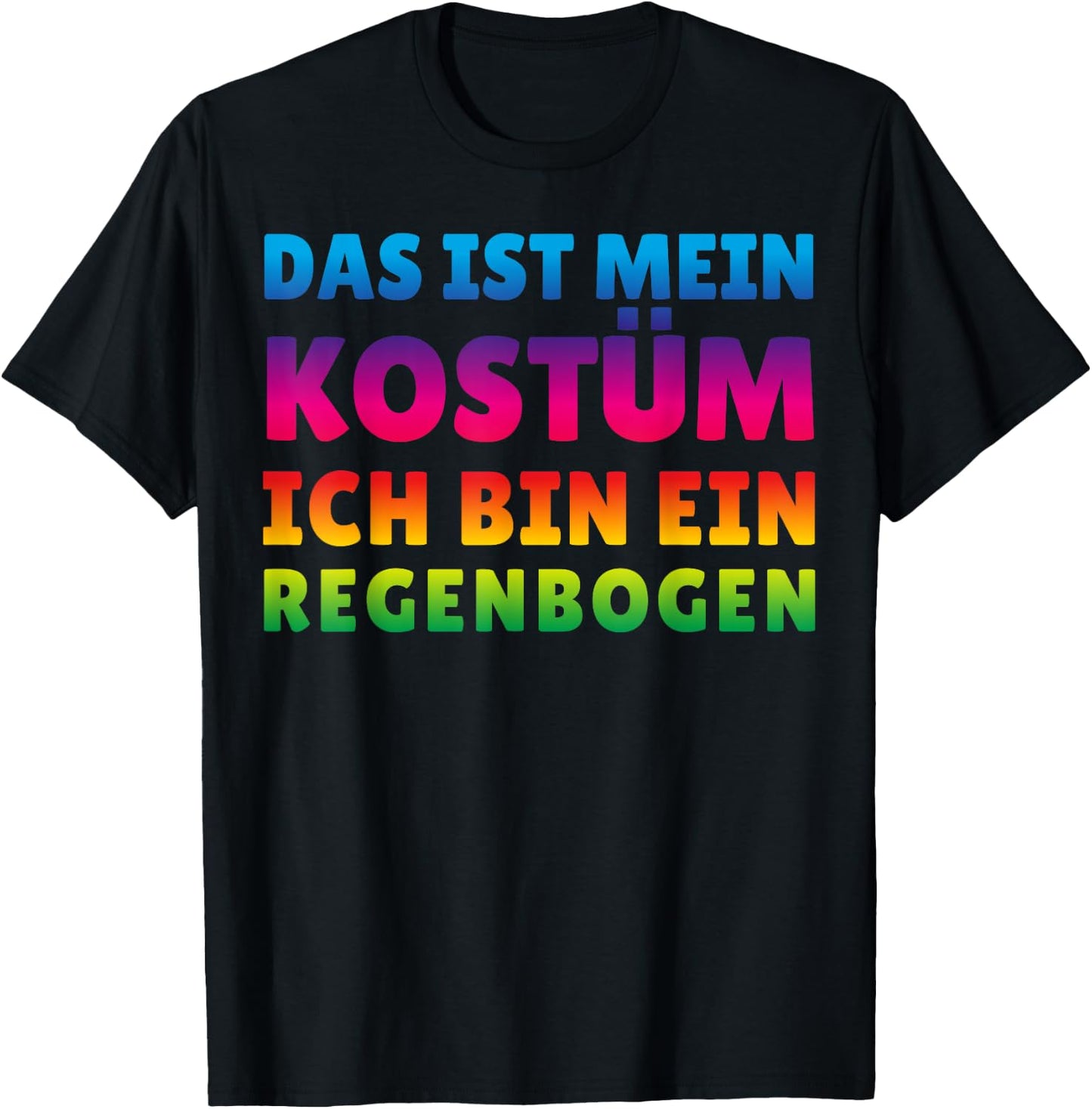 Funny Rainbow Costume for Carnival Halloween , black T-Shirt - T-Shirt | Black
