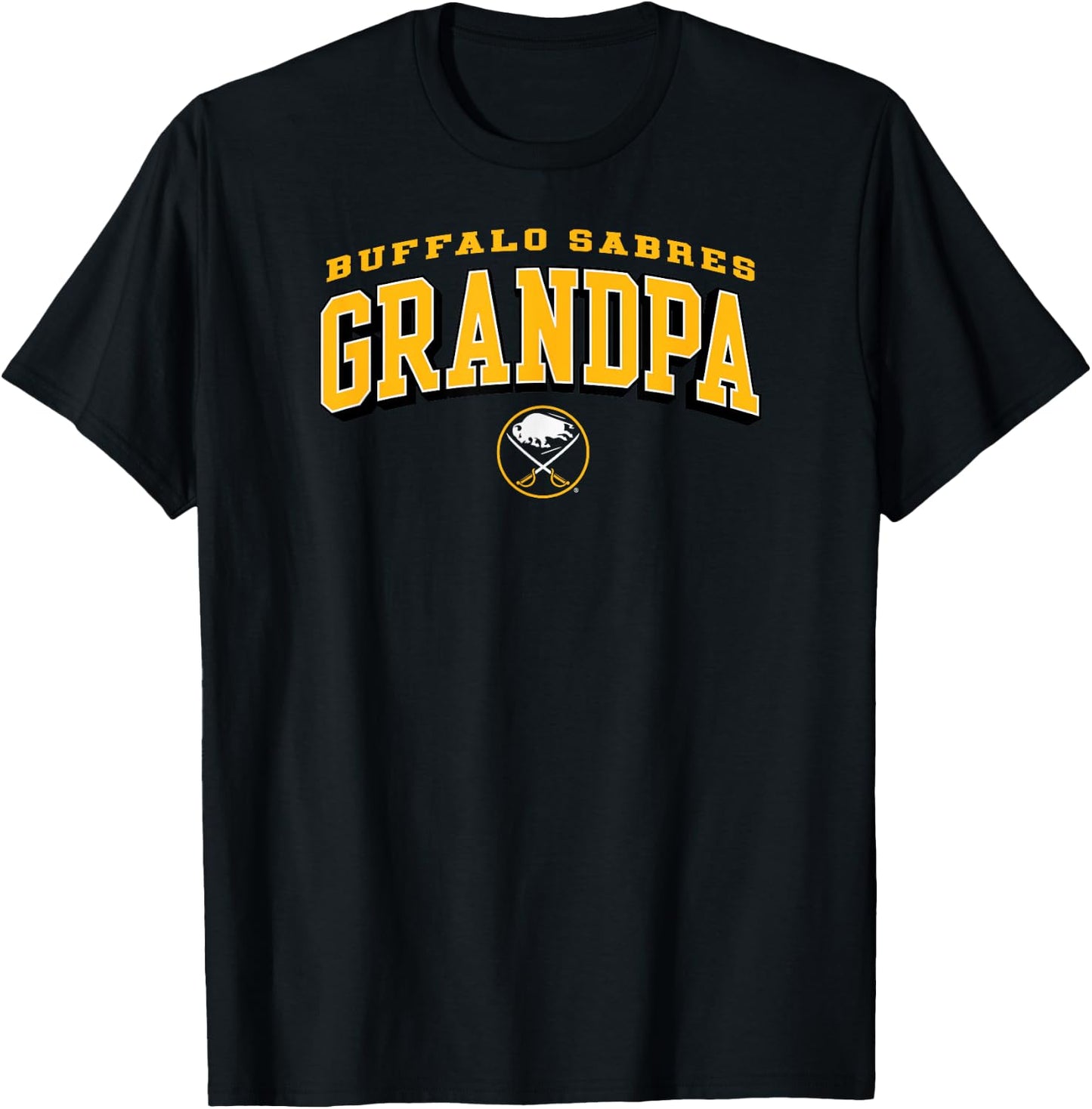 Buffalo Sabres Grandpa Arch Blue NHL Officially Licensed T-Shirt - T-Shirt | Black