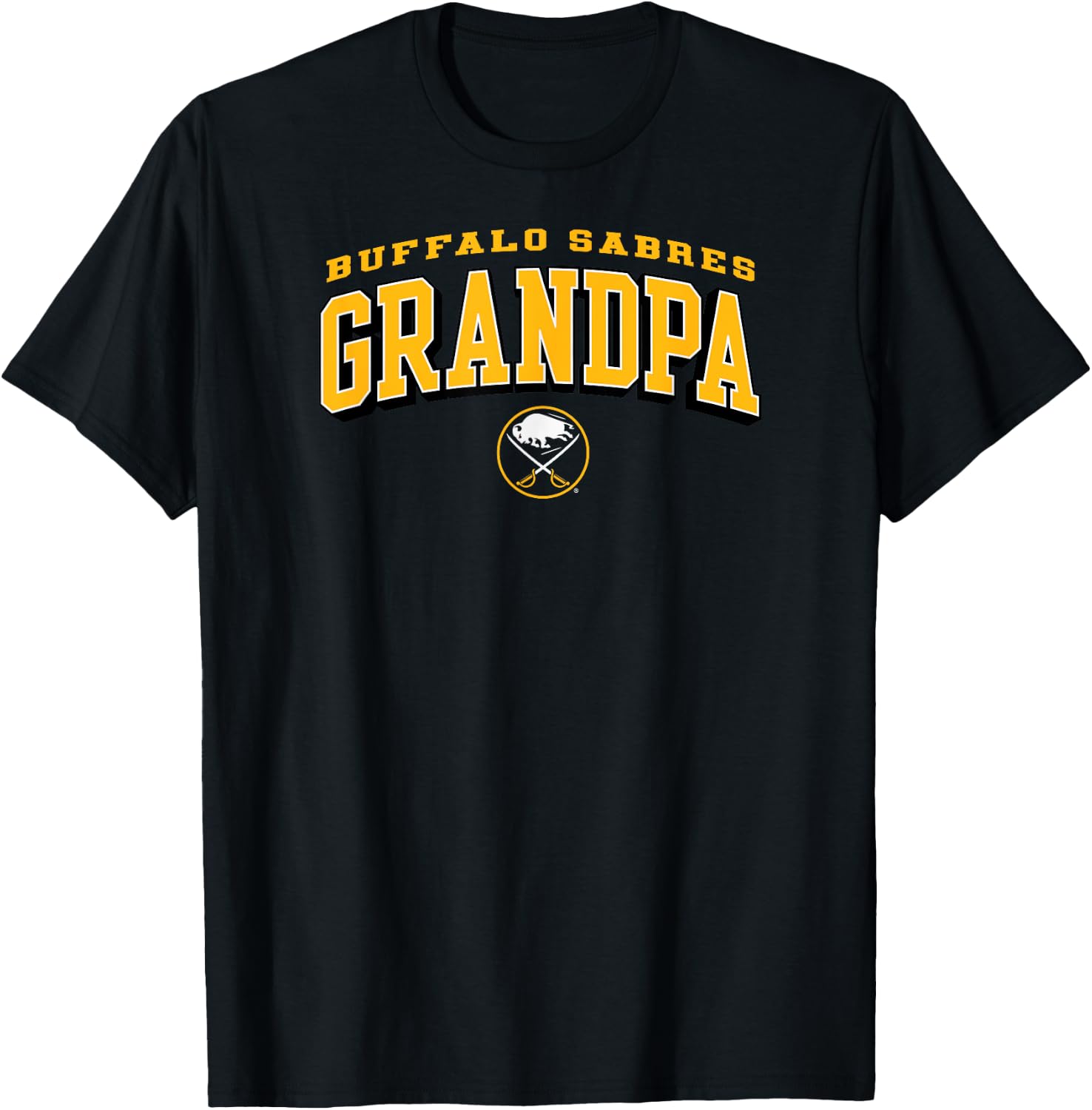 Buffalo Sabres Grandpa Arch Blue NHL Officially Licensed T-Shirt - T-Shirt | Black