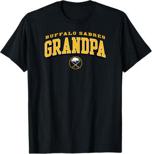 Buffalo Sabres Grandpa Arch Blue NHL Officially Licensed T-Shirt - T-Shirt | Black