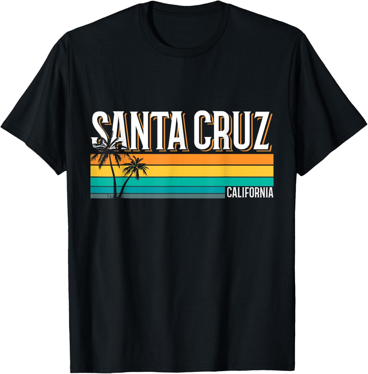 Santa Cruz, Kalifornien, Sommersonne, Palmen, Strand T-Shirt - T-Shirt | Black
