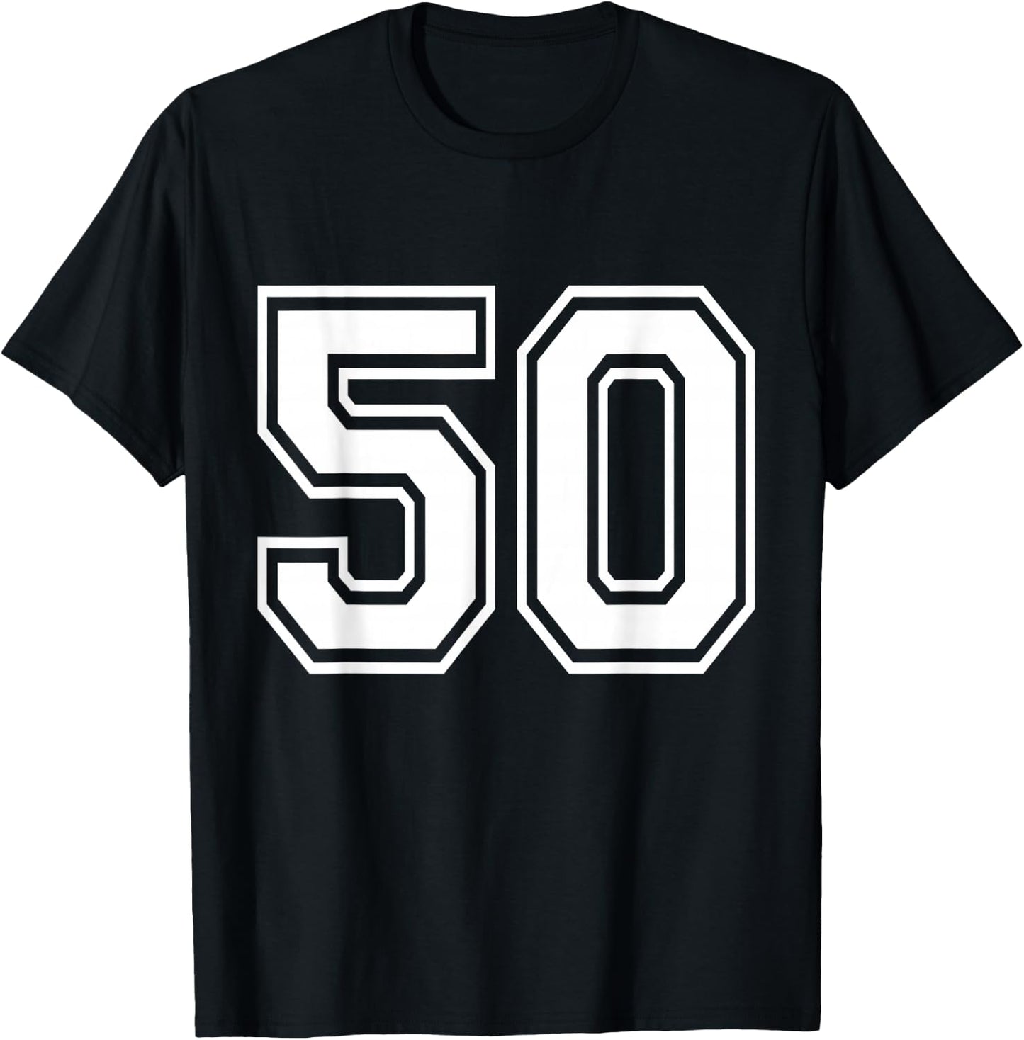 Number 50 Varsity Sports Team Jersey 50th Birthday 50 Years T-Shirt - T-Shirt | Black