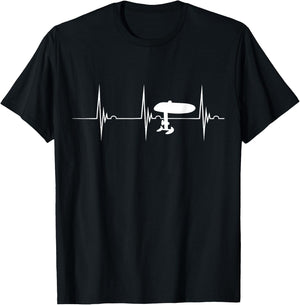 Elektrisches Hydrofoil Surfboard Efoil Heartbeat EKG Pulsfolie T-Shirt - T-Shirt | Black