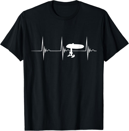 Elektrisches Hydrofoil Surfboard Efoil Heartbeat EKG Pulsfolie T-Shirt - T-Shirt | Black