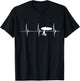 Elektrisches Hydrofoil Surfboard Efoil Heartbeat EKG Pulsfolie T-Shirt - T-Shirt | Black