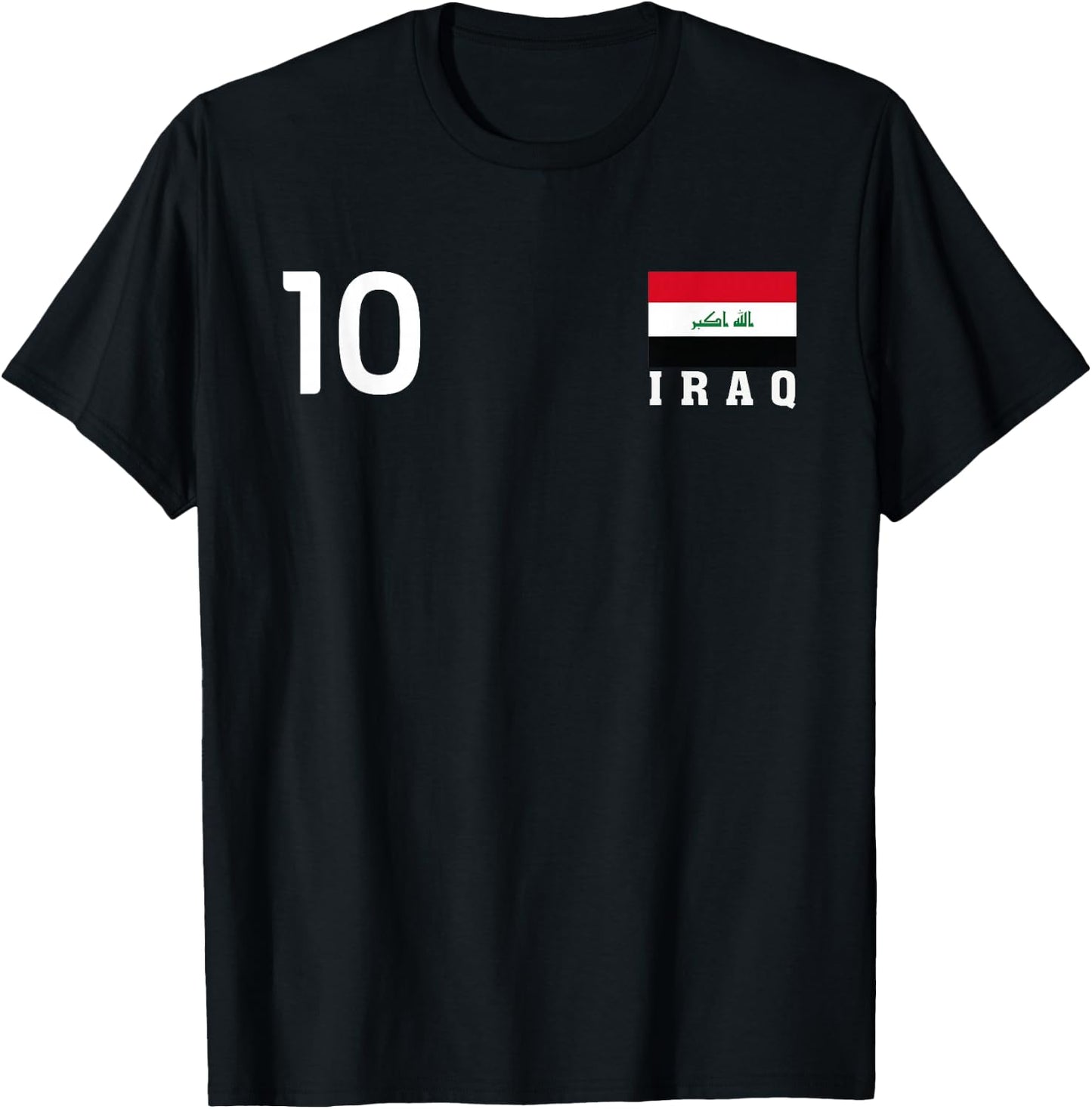 Iraq Number 10 National Flag Country Pride Heritage T-Shirt - T-Shirt | Black