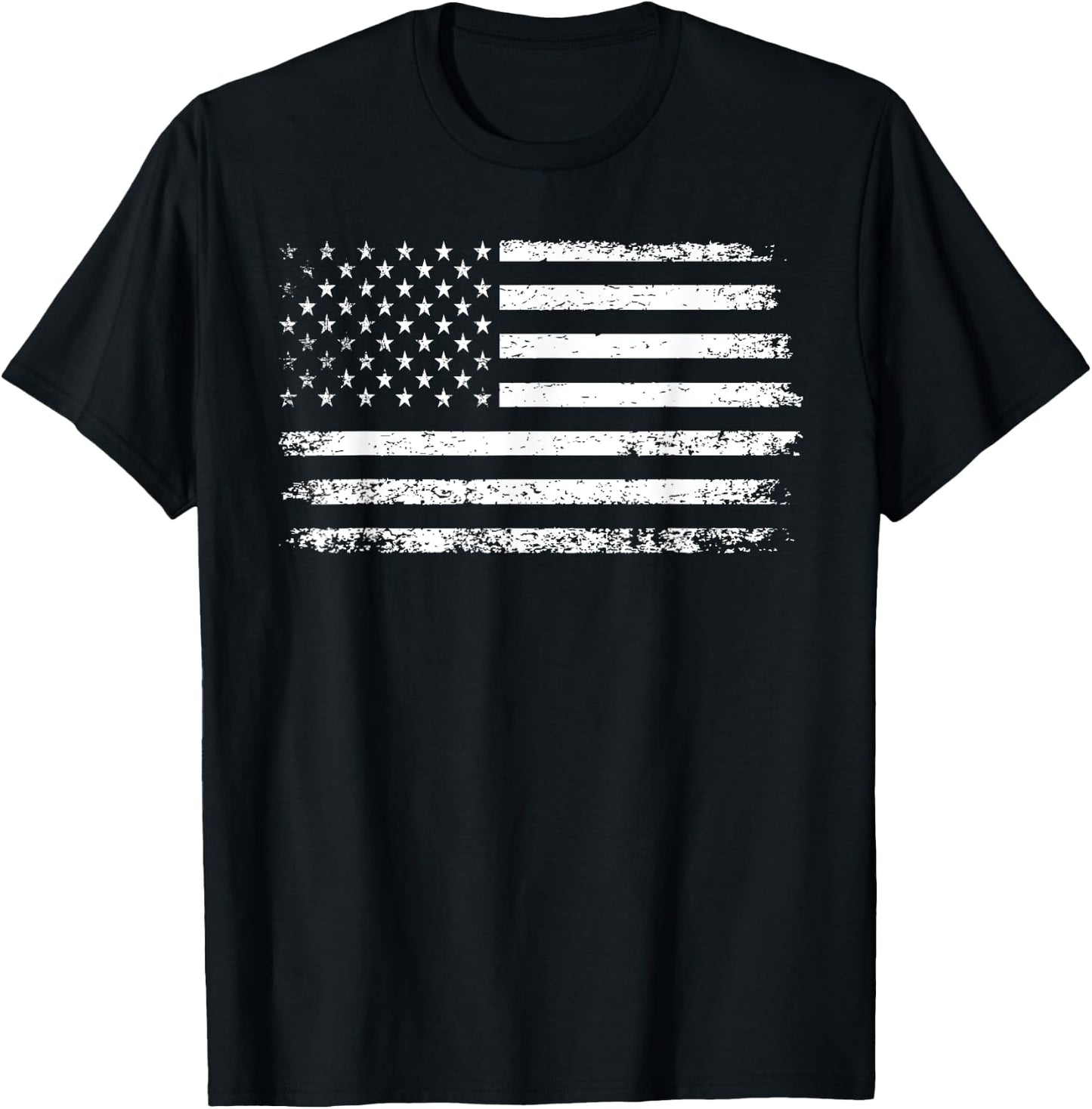 Distressed American Flag Men Boys Women Girls Kids T-Shirt - T-Shirt | Black