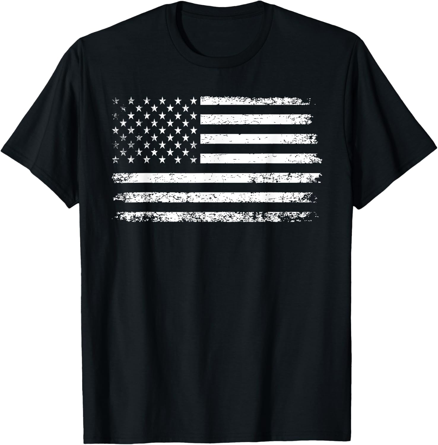 Distressed American Flag Men Boys Women Girls Kids T-Shirt - T-Shirt | Black