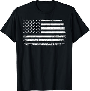 Distressed American Flag Men Boys Women Girls Kids T-Shirt - T-Shirt | Black