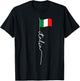 Italy Signature Flag Pole - Elegant Patriotic Italian Flag T-Shirt - T-Shirt | Black