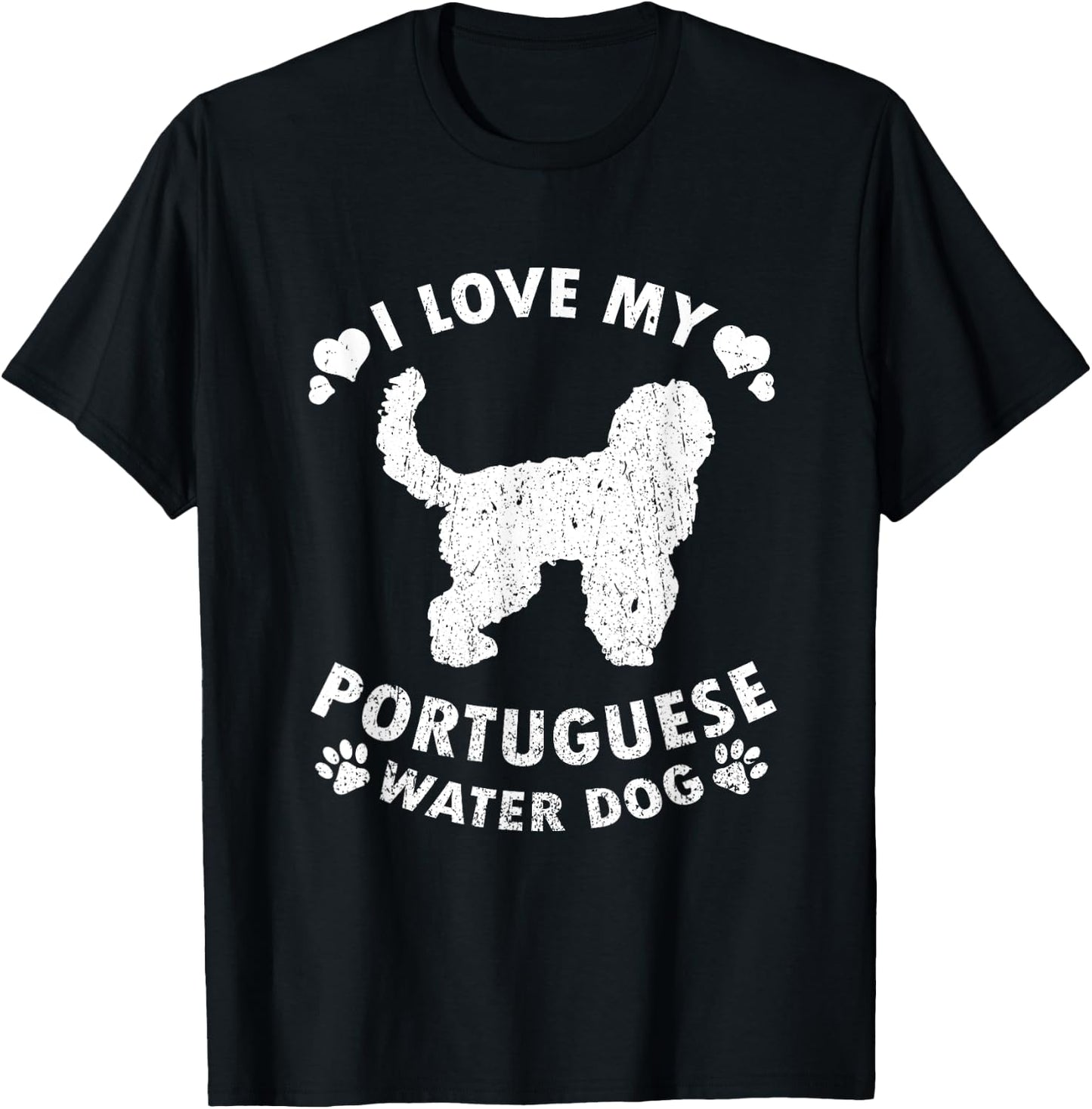 Portuguese Water Dog I Love My Portuguese Water Dog Men Women Kids T-Shirt - T-Shirt | Black