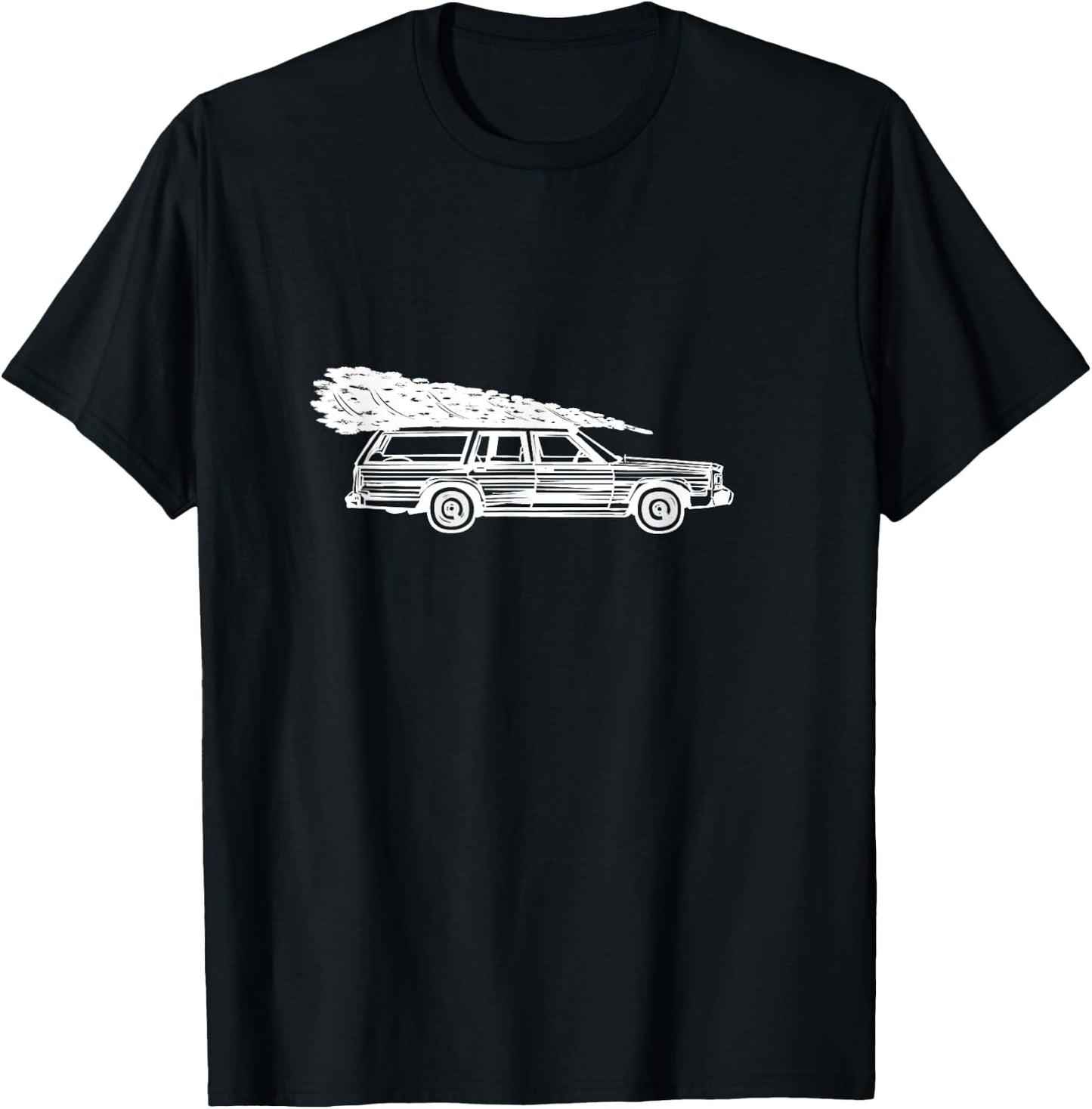 Fun Christmas Tree on Car Gift Design , Women, Kids T-Shirt - T-Shirt | Black