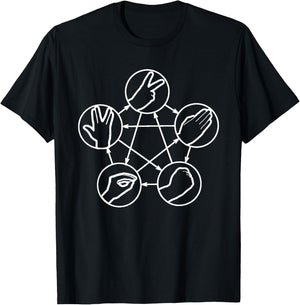 Nerdy Rock Paper Scissors Lizard Game Graph Physics Teacher Women Girls Kids T-Shirt - T-Shirt | Black