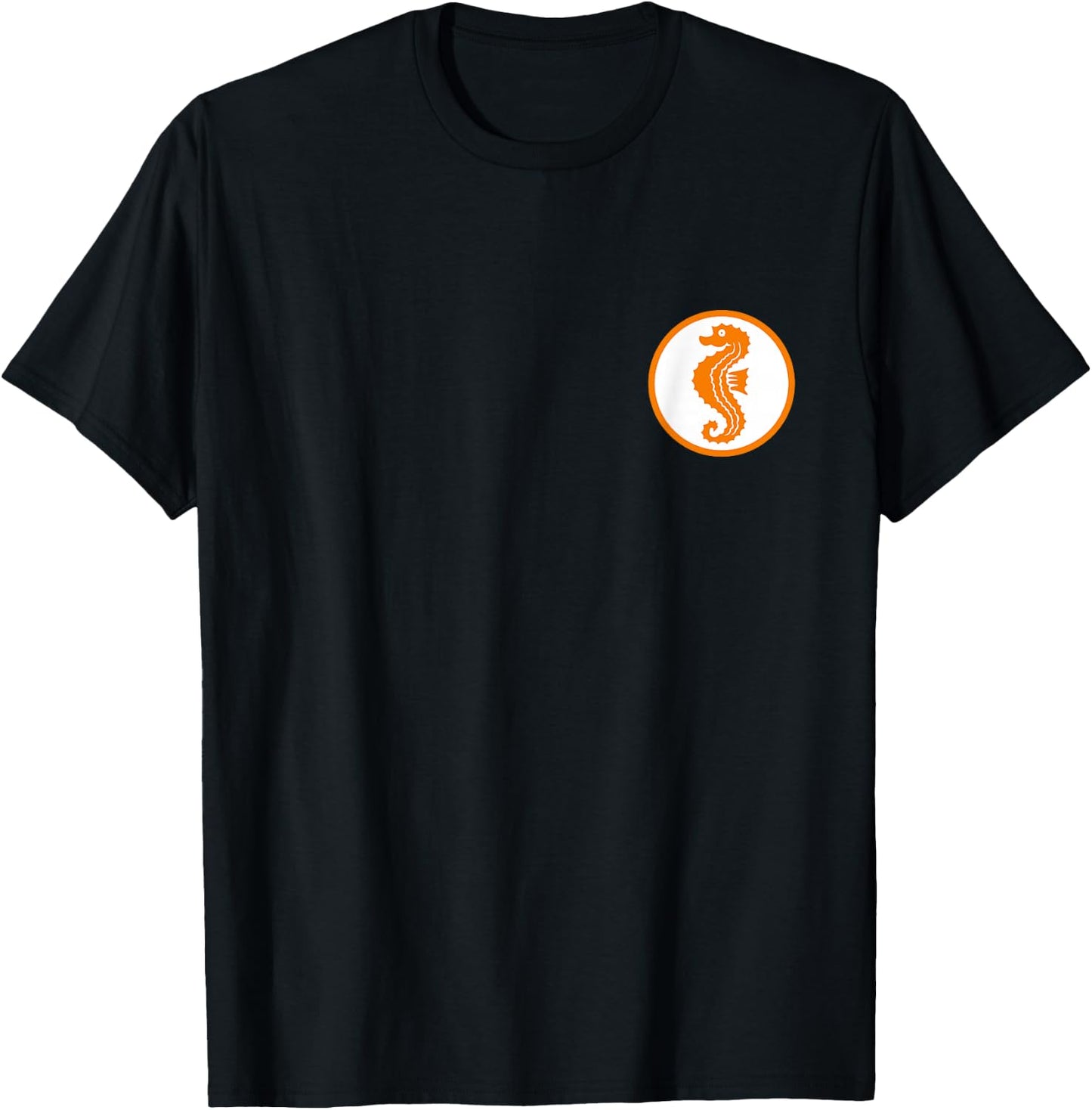 Seahorse Swimming Badge Early Swimming Retro Swimming , black, s T-Shirt - T-Shirt | Black