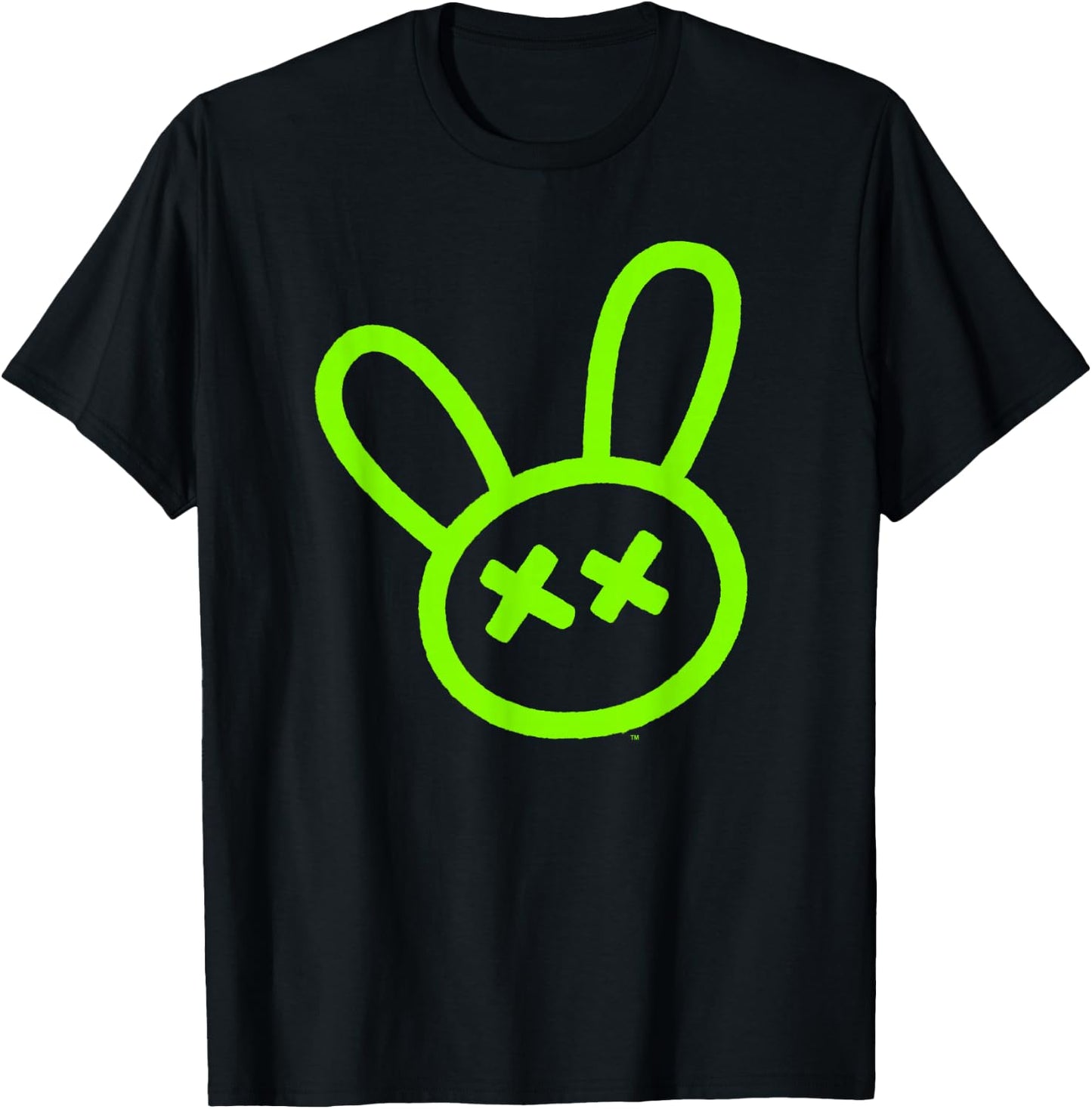 My Pet Hooligan Green Neon Outline Bunny Icon T-Shirt - T-Shirt | Black