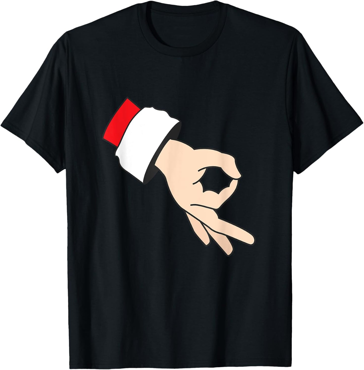 Circle Game Gotcha Inappropriate Christmas Santa Ok Hand T-Shirt - T-Shirt | Black