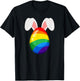 Gay Easter Bunny Ears Rainbow Egg LGBTQ Pride T-Shirt - T-Shirt | Black