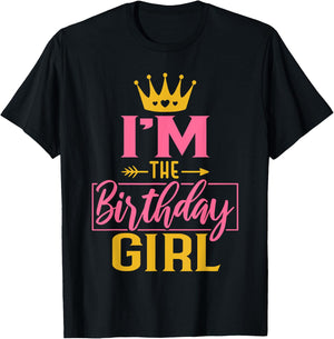 I'm the Birthday Girl Cute Pink Matching Family Party T-Shirt - T-Shirt | Black