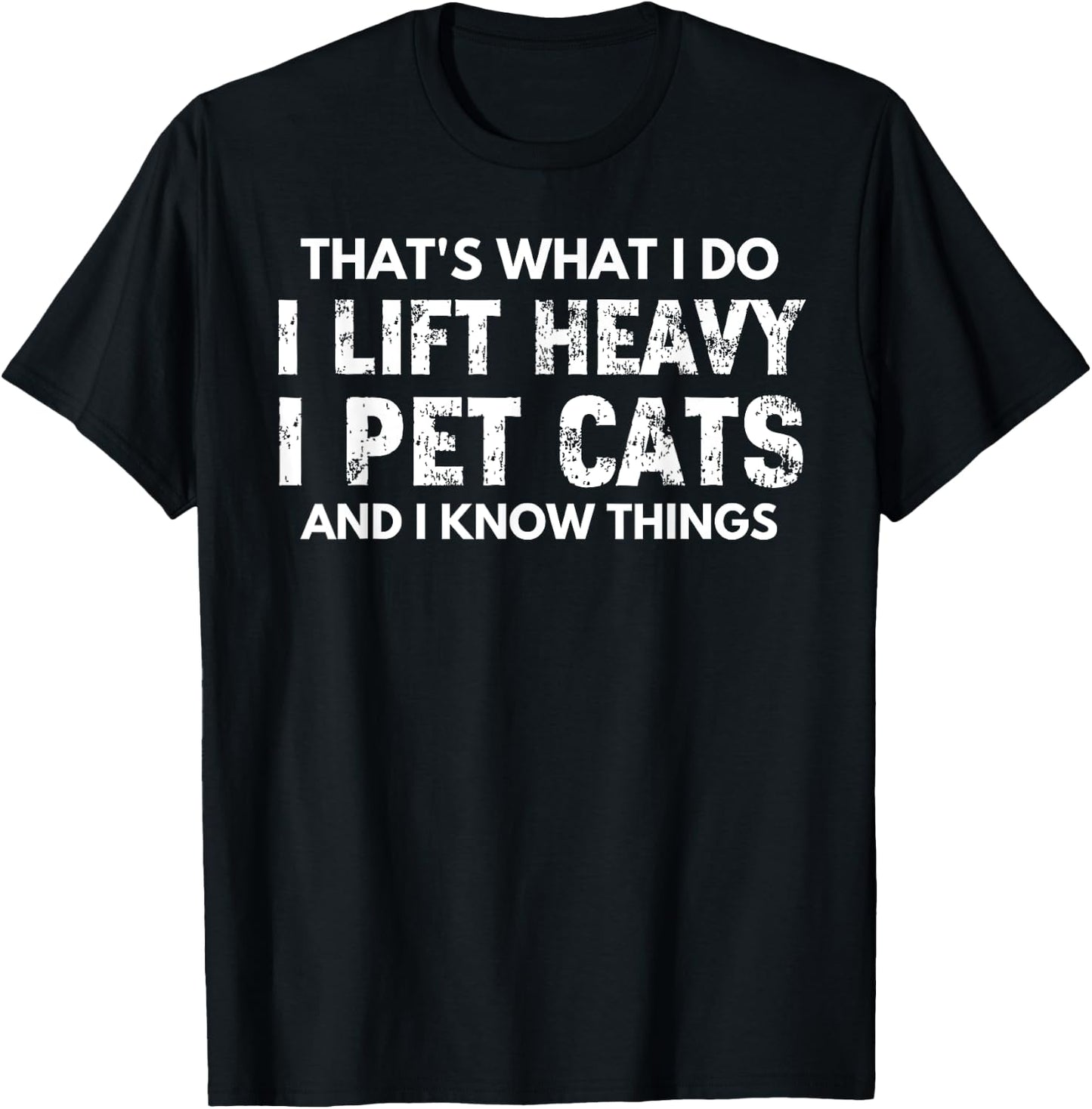 Funny Weightlifting Cat Lover Powerlifting Workout Gym T-Shirt - T-Shirt | Black