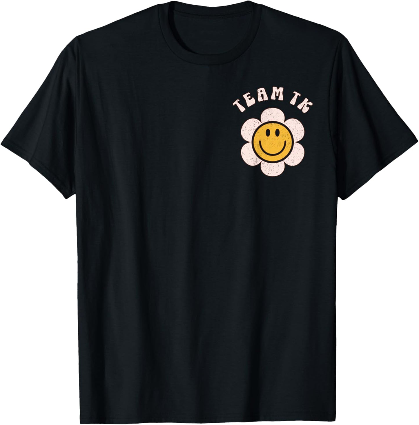 Team TK Retro Teacher Daisy Colorful - TK School Back Design T-Shirt - T-Shirt | Black