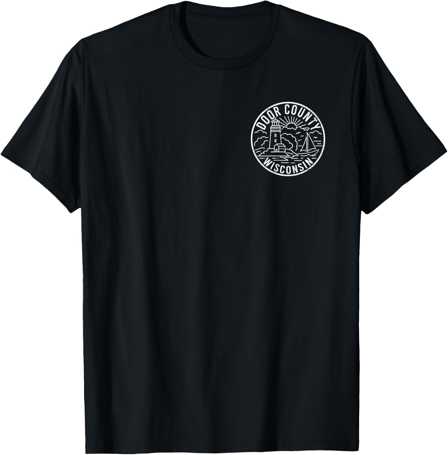 Door County Wisconsin Front and Back T-Shirt - T-Shirt | Black