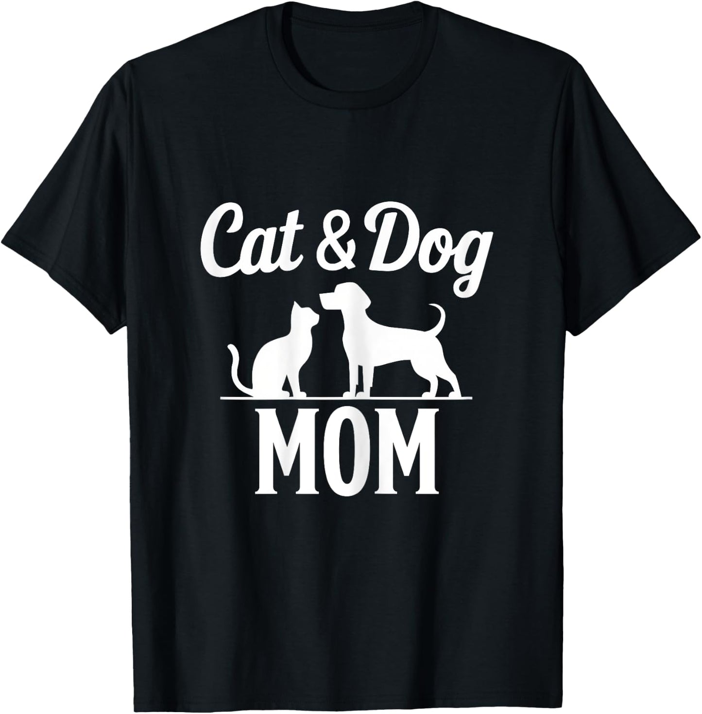 Maman chat et chien T-Shirt - T-Shirt | Black