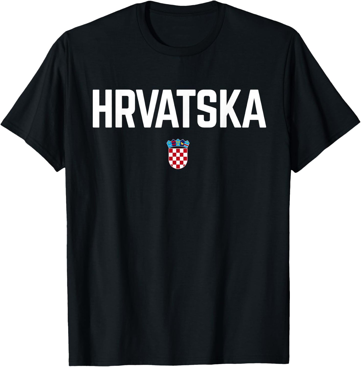 HRVATSKA CROATIA Flag Men Women Children CROATIA , Black, S T-Shirt - T-Shirt | Black