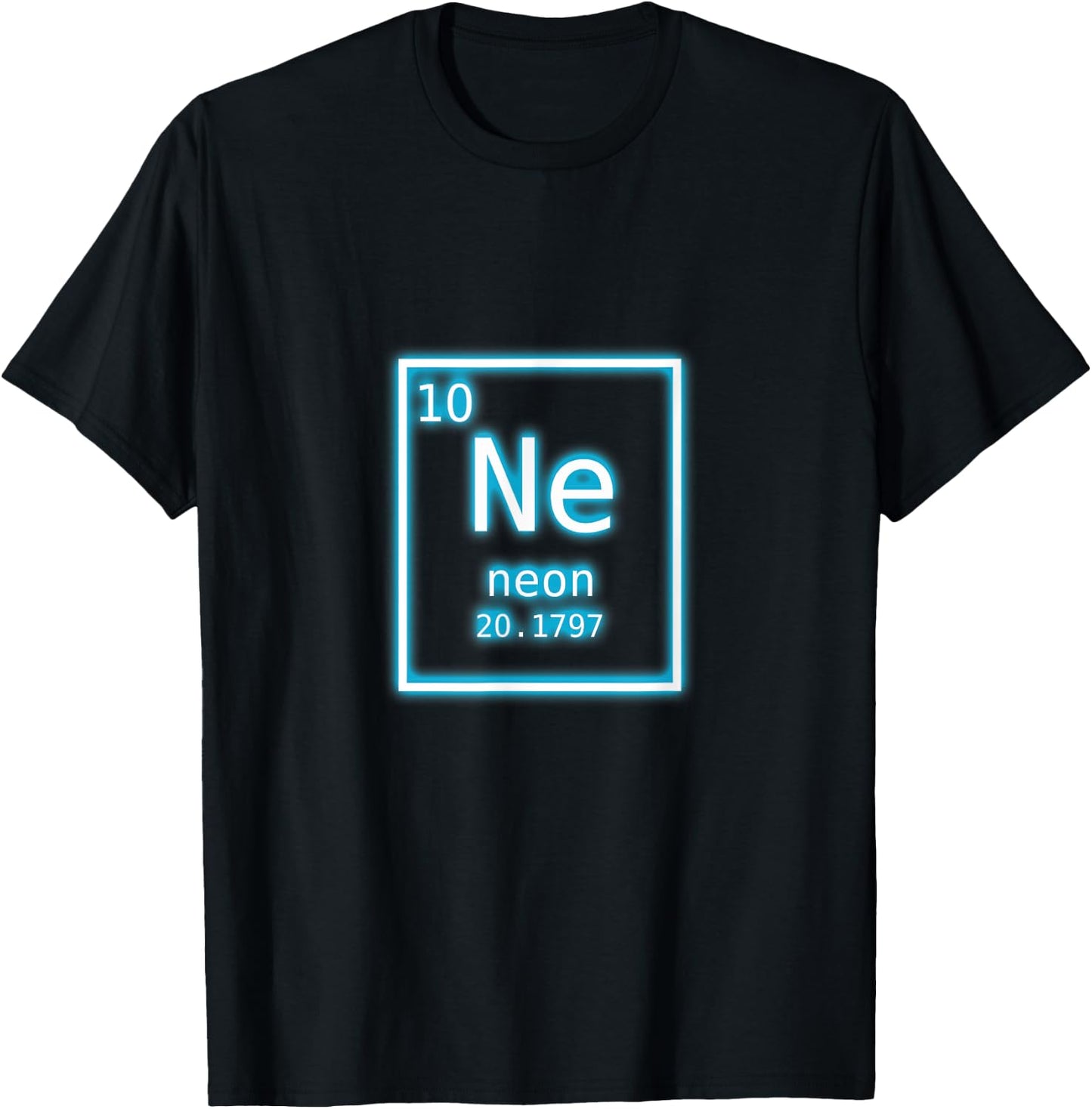 Neon Element Shirt Blue Periodic Table Nerd Funny Retro Gift T-Shirt - T-Shirt | Black