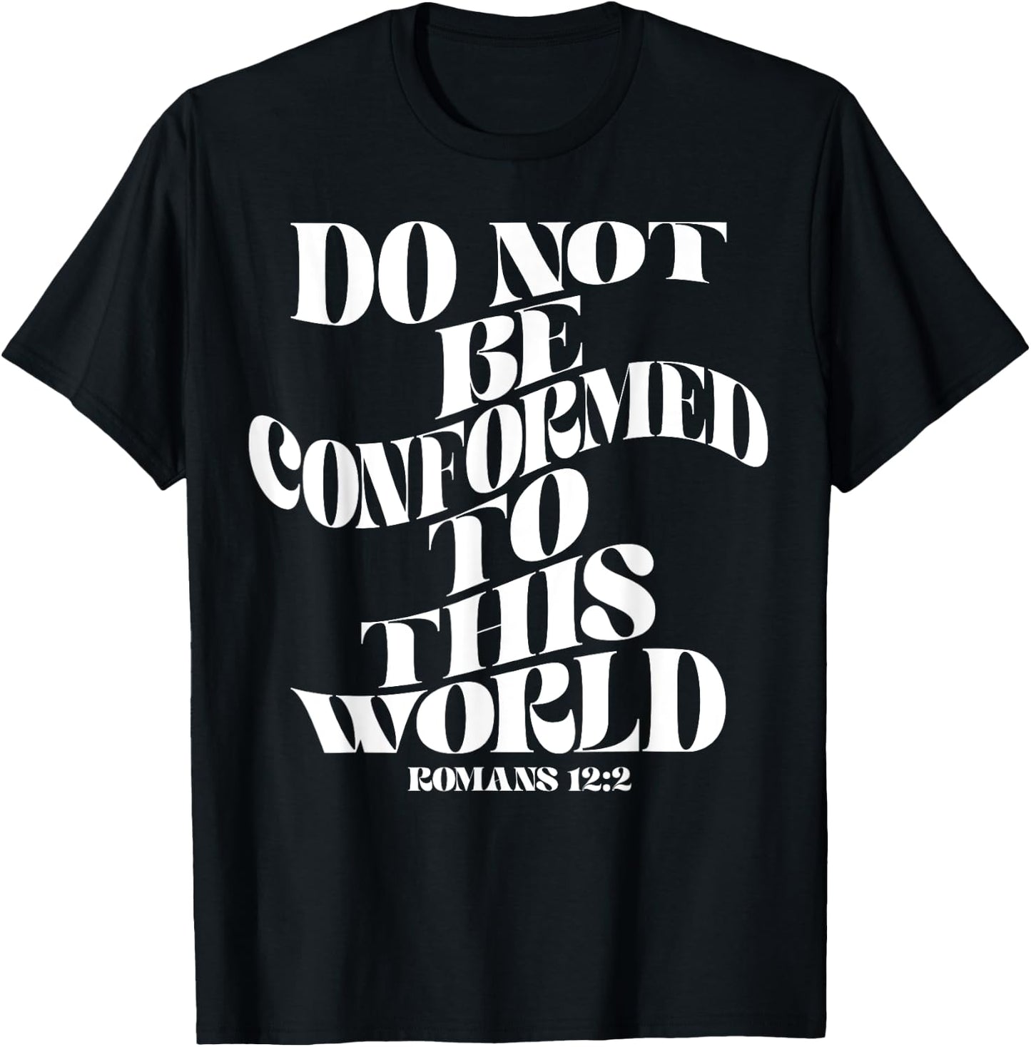 Retro Groovy Faith Romans 12 2 Do not be conformed to this w T-Shirt - T-Shirt | Black