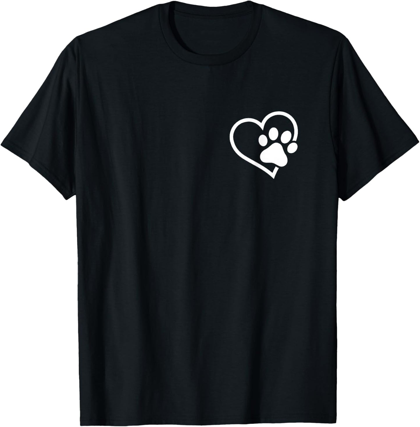 Herz mit Pfote für Hunde oder Katzen Besitzer T-Shirt - T-Shirt | Black